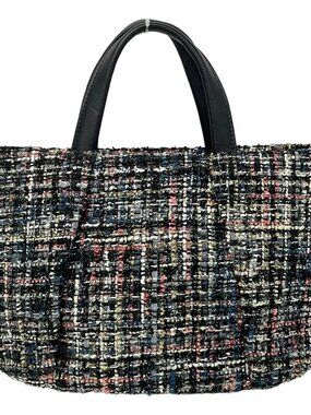 ANTEPRIMA MISTO Black Pink Multi Cotton Leather Tote Bag